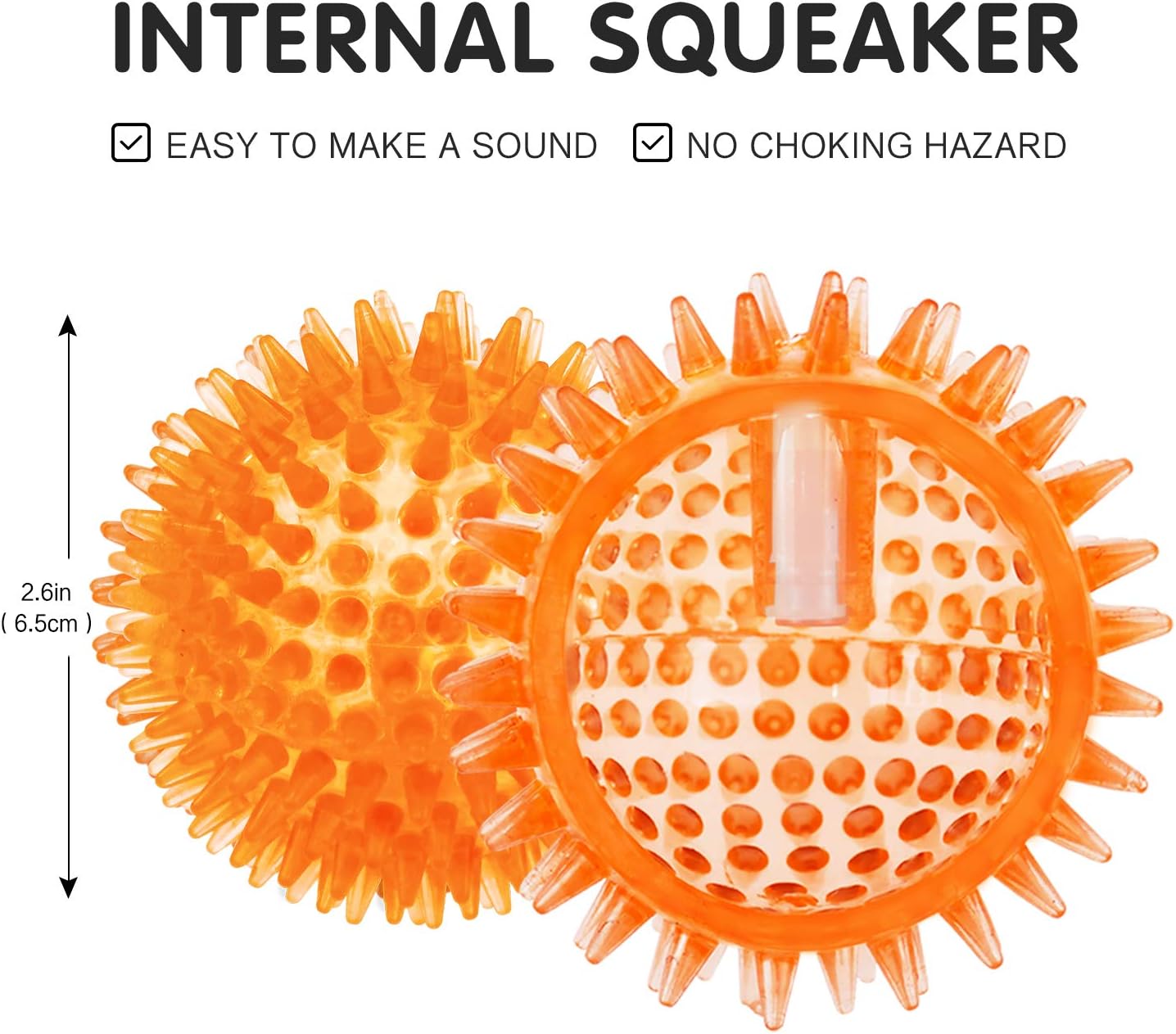 30% OFF!  2.5" Spiky Ball Squeakers, 3 Colors CHEAPER THAN AMAZON