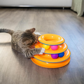 3-Tier Cat Track Toy – Interactive Spinning Ball Tower for Active Cats
