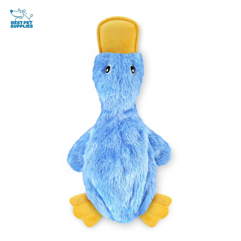 Best Pet Supplies Interactive Squeaky Dog Chew Toy Crinkle Duck Blue Large