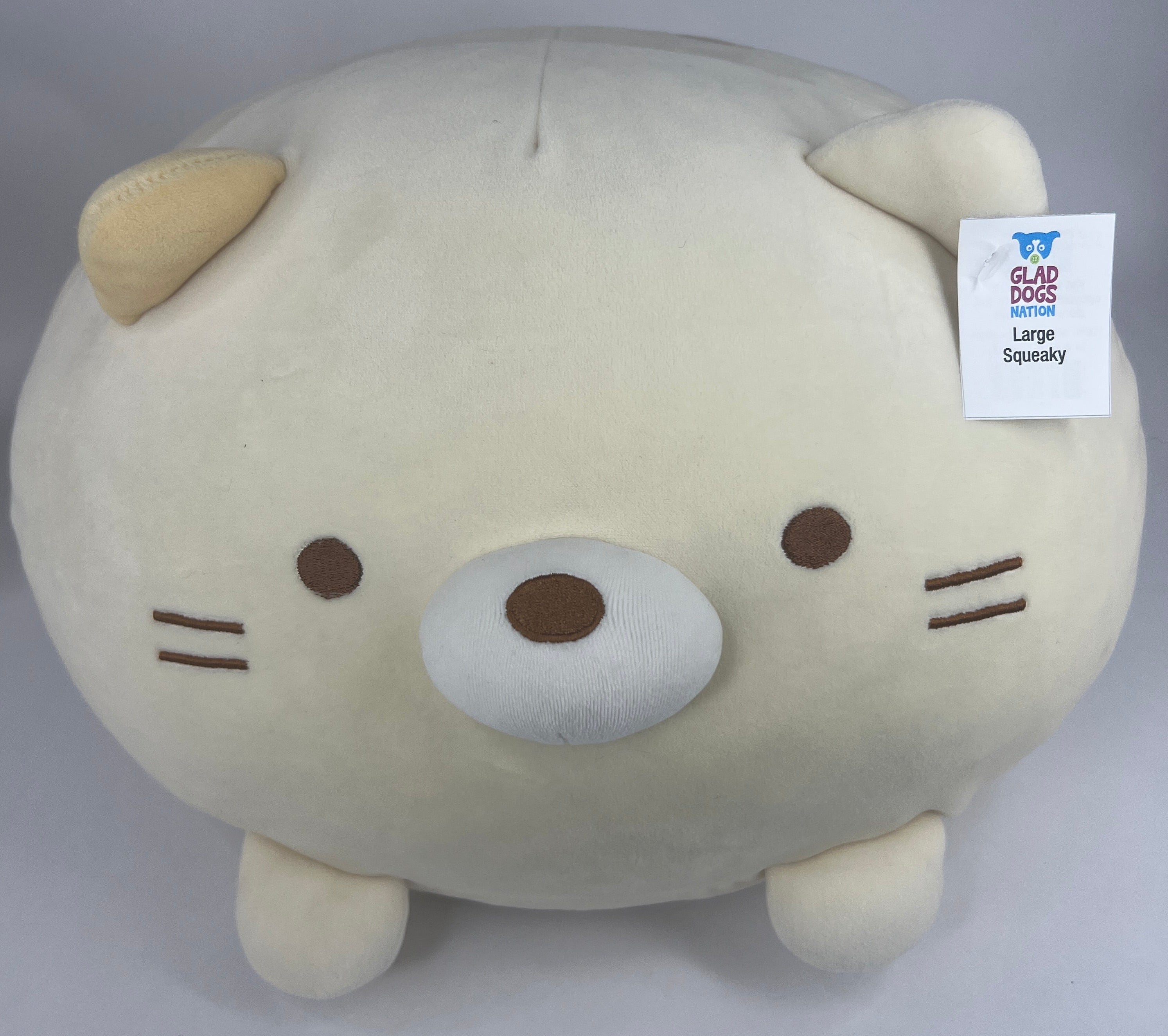 BOGO! Large Squishy Cuddlers Super Soft Plush Pet Toys: Squeak & NO Squeak