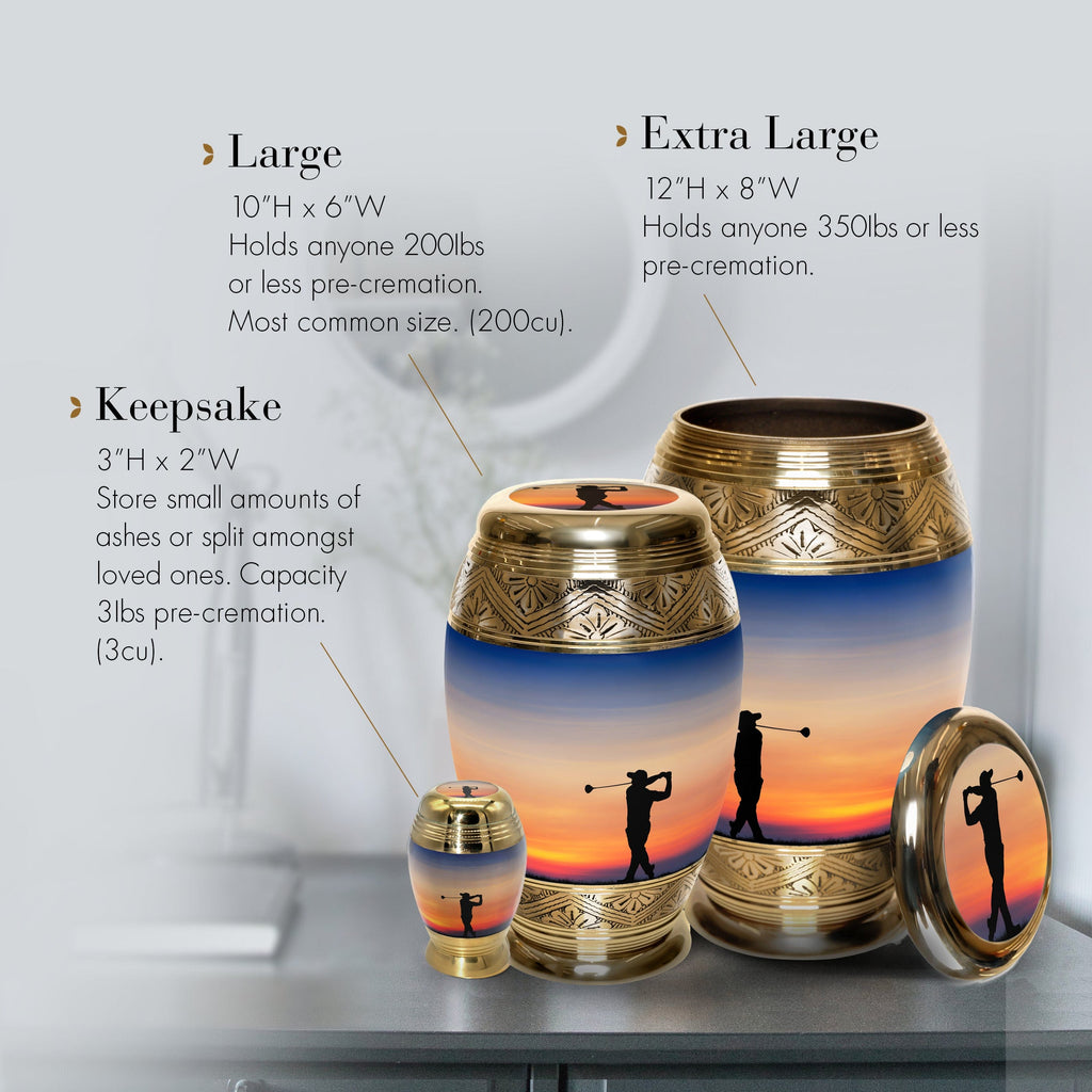 Fairway to Heaven Golf Extra Large Urn or Companion Urn – Extra Large Urns for Human Ashes | XL Urn & XXL Urn