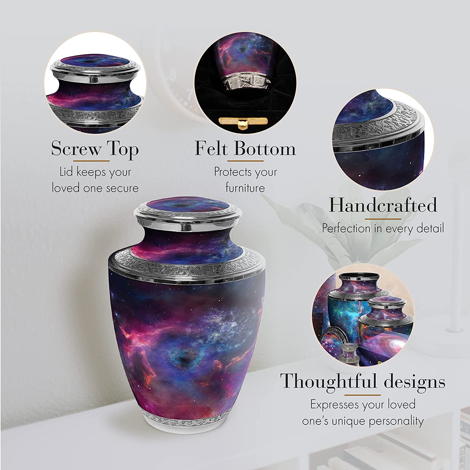 Interstellar Nebula Extra Large Urn or Companion Urn – Extra Large Urns for Human Ashes | XL Urn & XXL Urn
