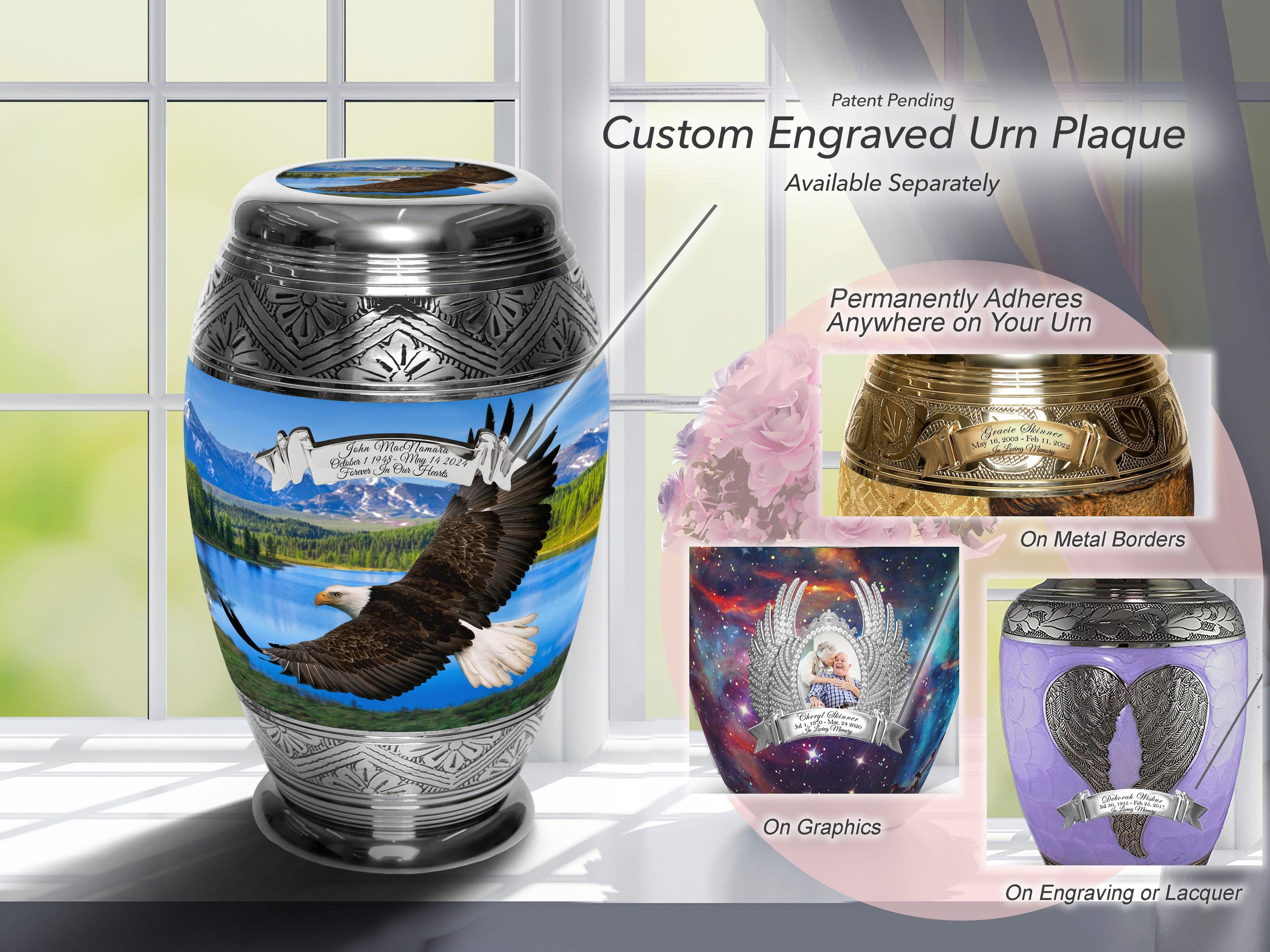 Majestic Bald Eagle Extra Large Urn or Companion Urn – Extra Large Urns for Human Ashes | XL Urn & XXL Urn