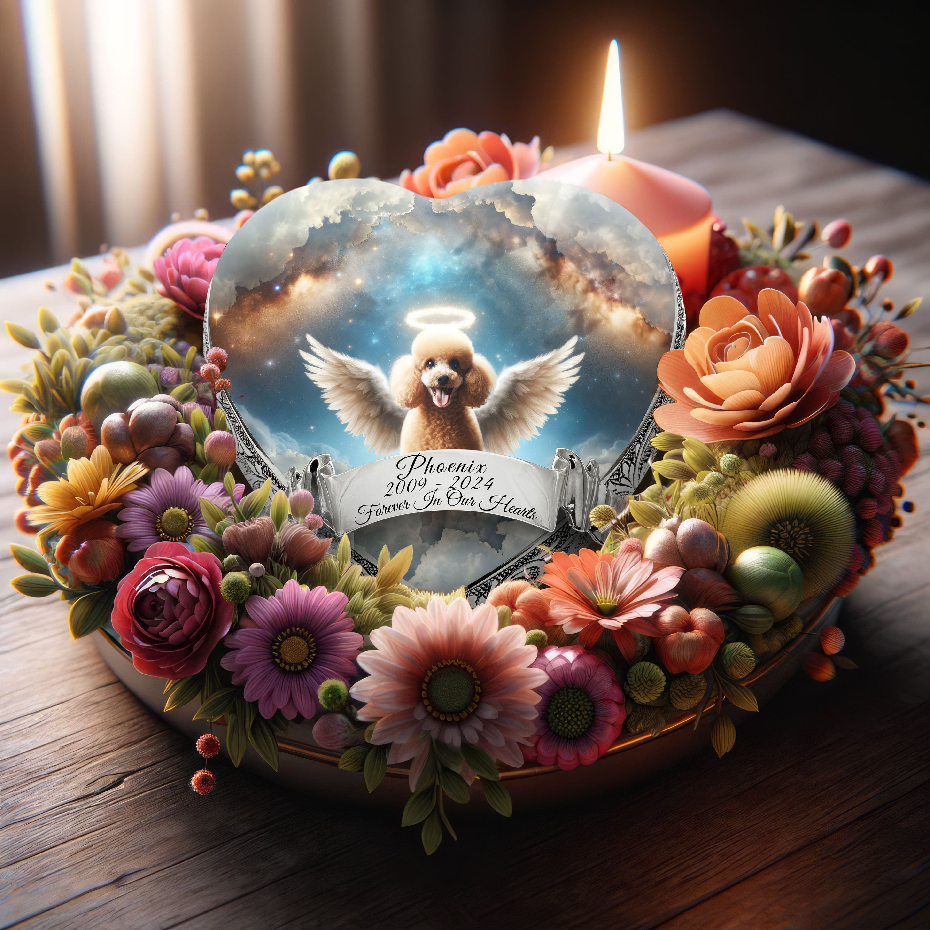 Apricot Mini Poodle Dog Urn - Astral Awe Urn for Dog Ashes