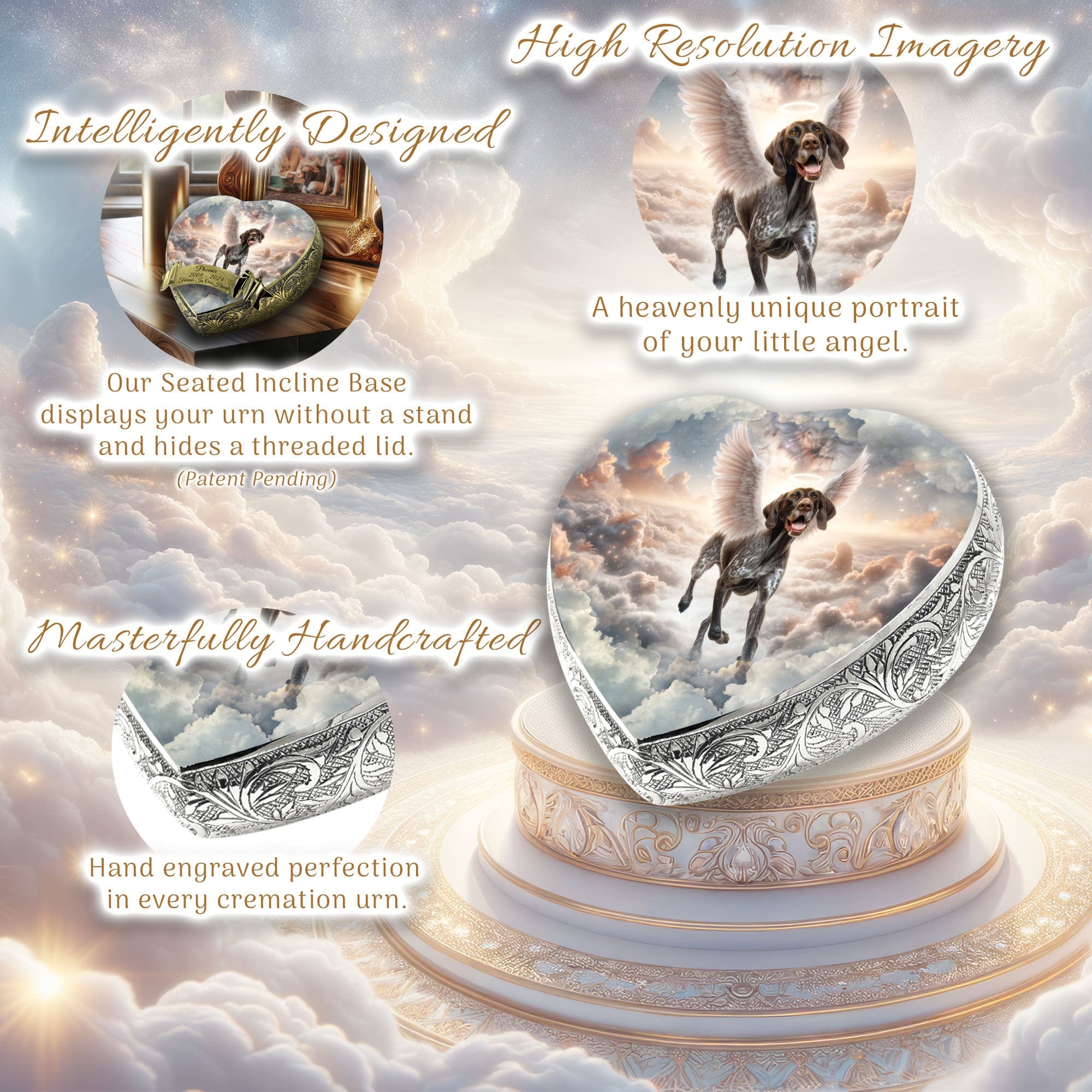German Shorthaired Pointer Dog Urn - Heavenly Horizon Urn for Dog Ashes