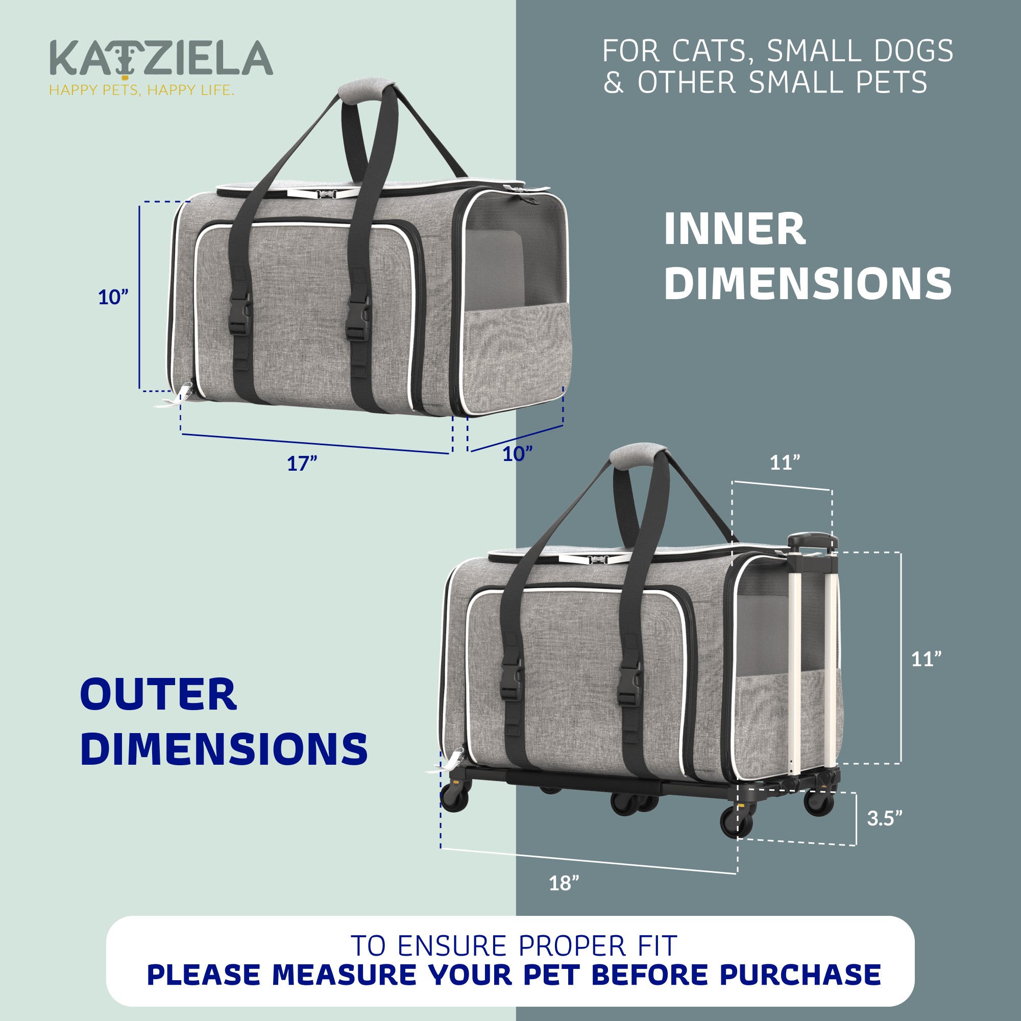 Rolling Rover Airline Compliant Expandable Wheeled Pet Carrier