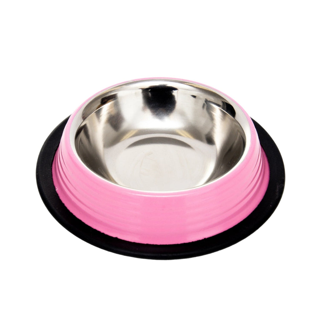 Country Living Set of 2 Ribbed Non-Slip Pet Bowls – Carnation Pink